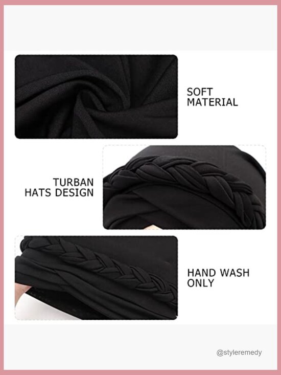 Pre-Knotted Twisted Braid Turban Headwrap Chemo Beanie Hat